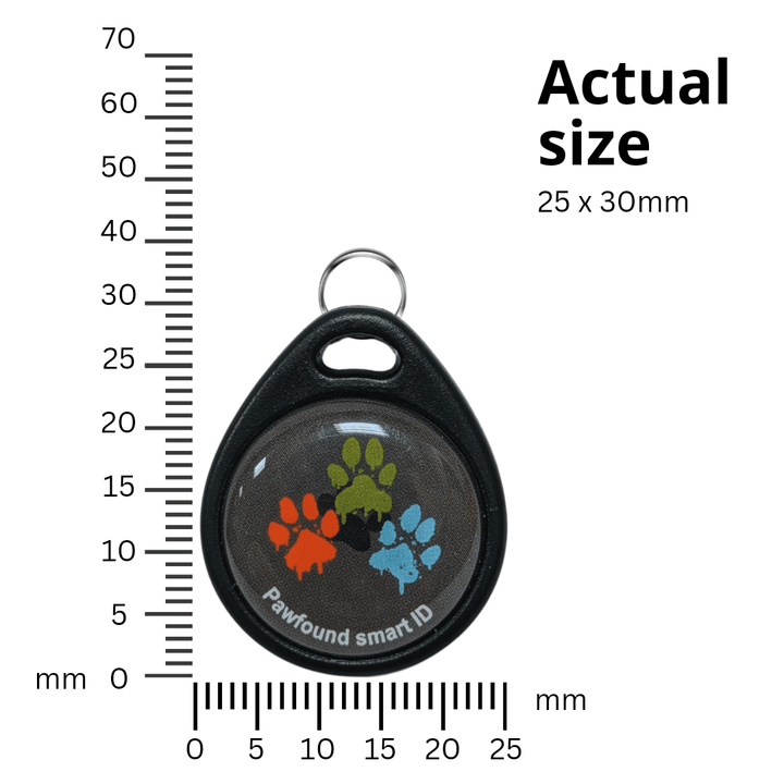 Size of a QR code Pet id tag for dogs and cats
